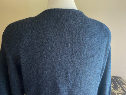 Vintage 80’s sequined sweater black silk angora // 40” bust