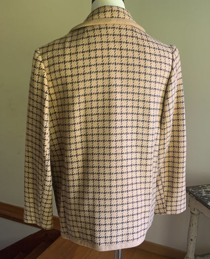 Vintage 70’s camel hair blazer double breasted brown check // 40” bust