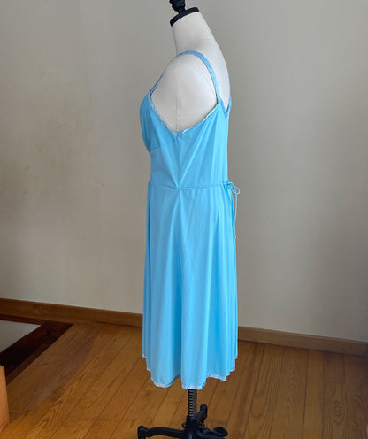 Vintage 1960’s nightie nightgown slip dress Grecian baby blue Artemis // 31” waist